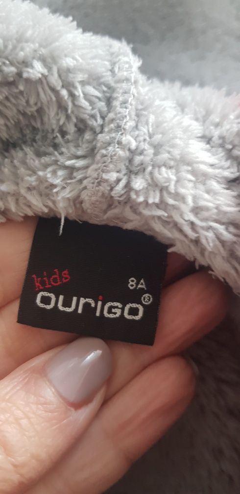 Vendo robe/roupão polar da Ourigo Kids, cor cinza, tamanho 8