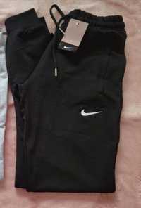 Spodnie męskie nieocieplane logo wyszywane Nike łyżwa czarne i szare
