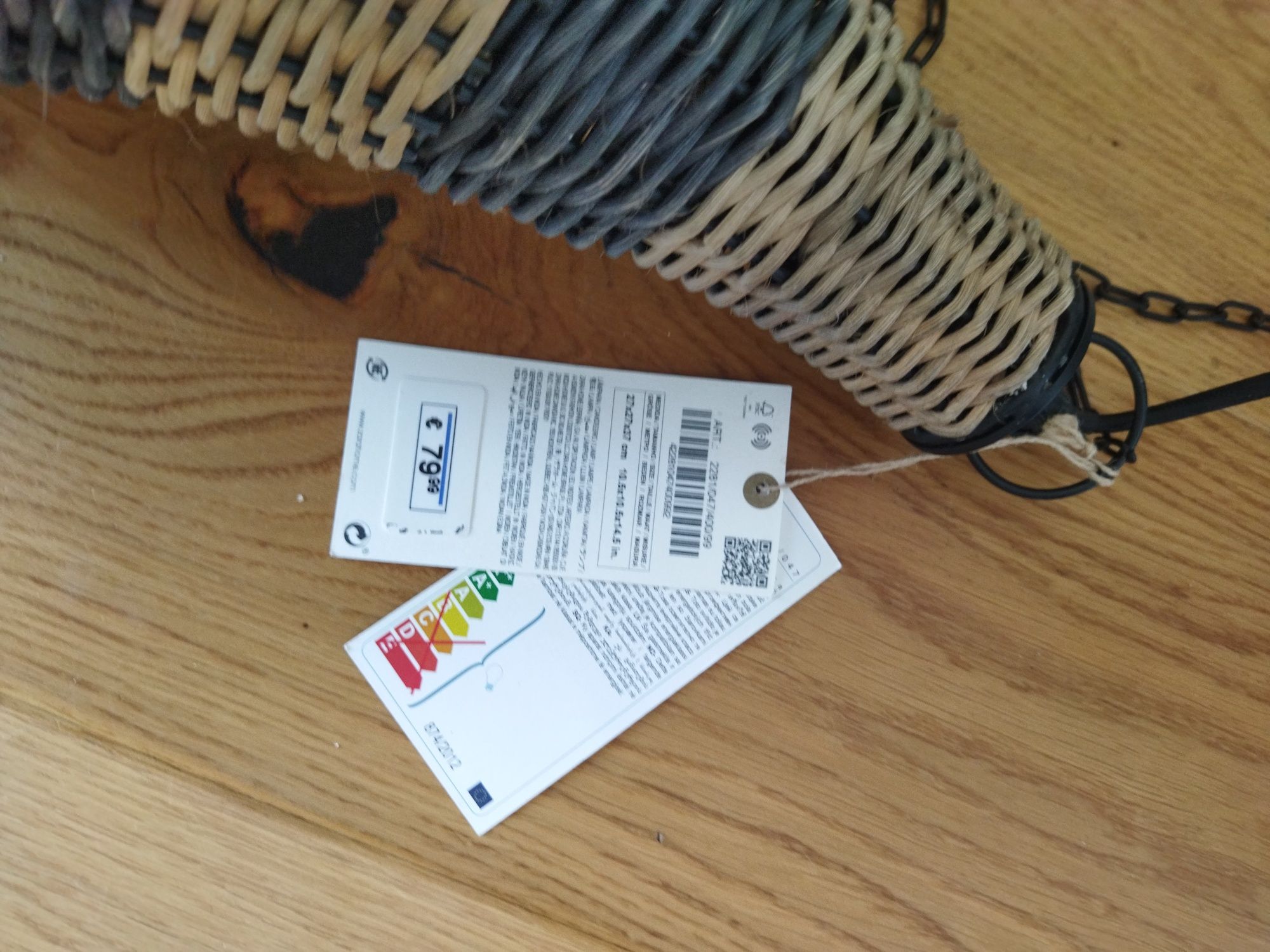 Lampa industrialna Zara Home wiklina
