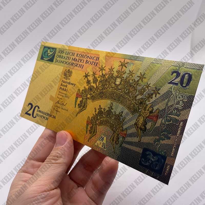 300-lecie obrazu MBJ - kolekcjonerski banknot 20 zł - pozłacana kopia