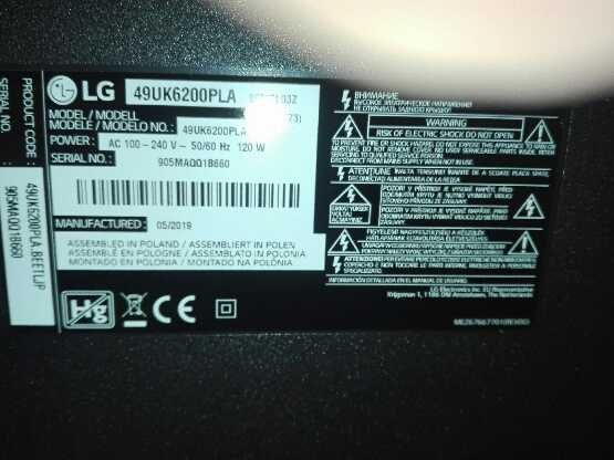 Lg 49UK6200PLA 4k UHD Smart Uszkodzony