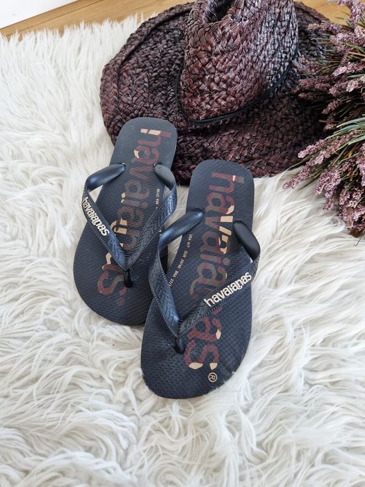 Havaianas Top Logo 24,5cm 38 39 japonki klapki basenowe czarne