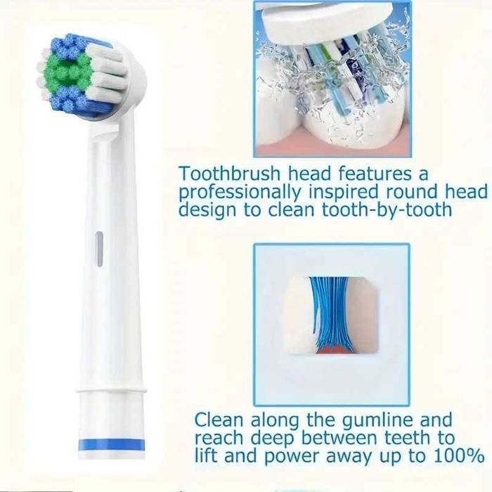 Escova de dentes elétrica rotativa + oferta 8 cabeças recarga. Nova.