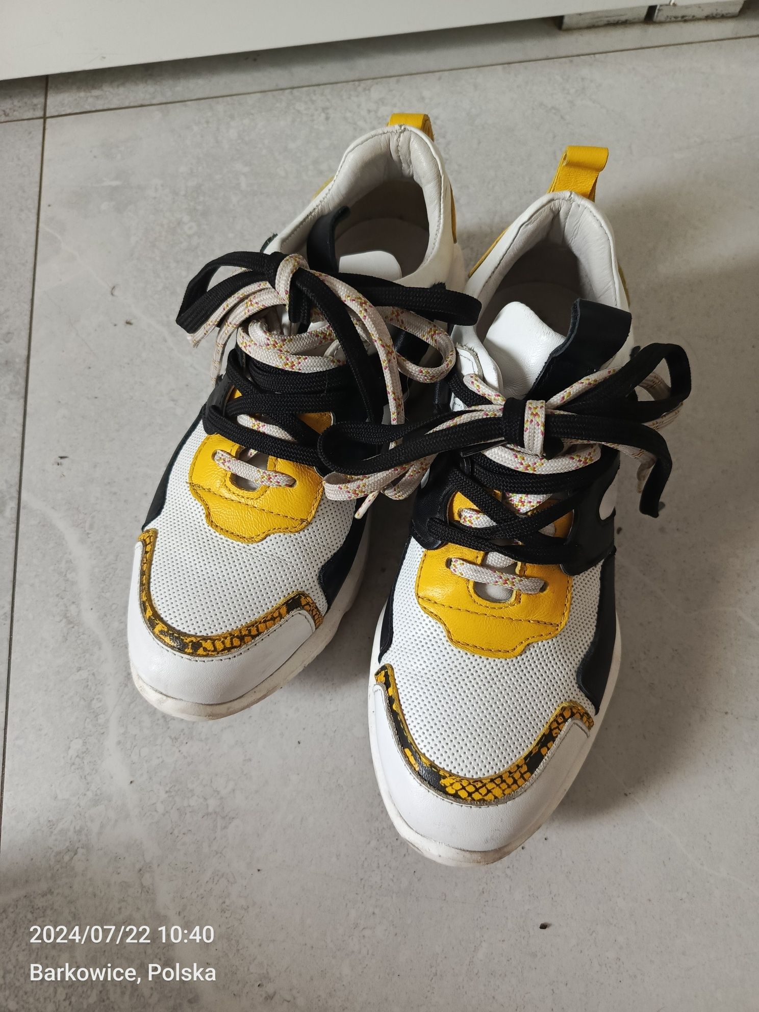 Buty sportowe sneakersy wiosna Gino Rossi 37 skóra tania wysyłka