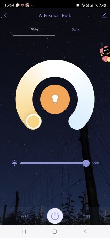 Wifi  розумна лампочка, MOSE Tuya Wifi E27 7w
