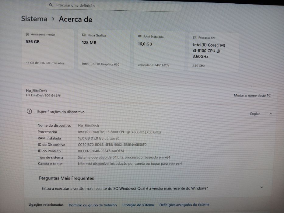 Pc Hp elitedesk g800 + monitor AOC 24 polegadas