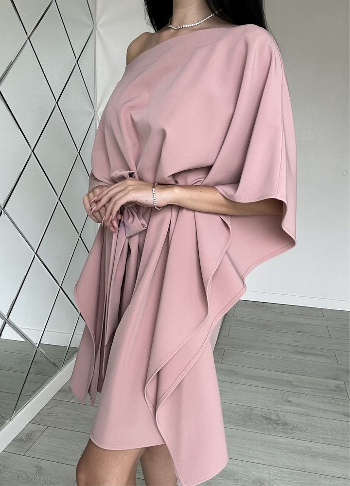 Sukienka kimono pudrowy róż M L XL