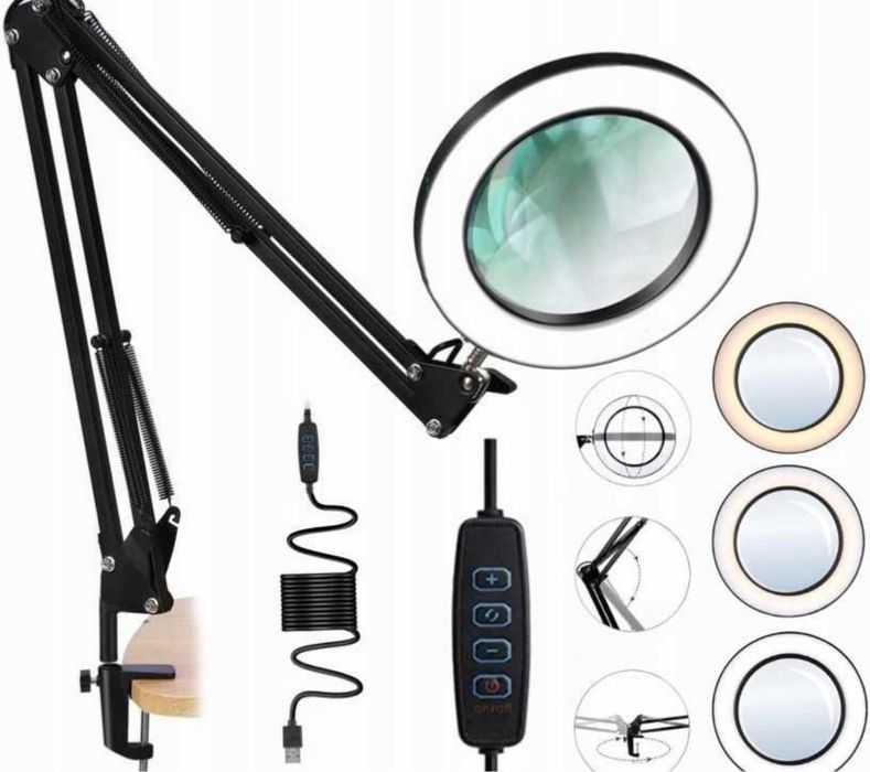 Lampa LED Kosmetyczna Lupa Szkto Powiekszajace Do Salonu Kreslarska