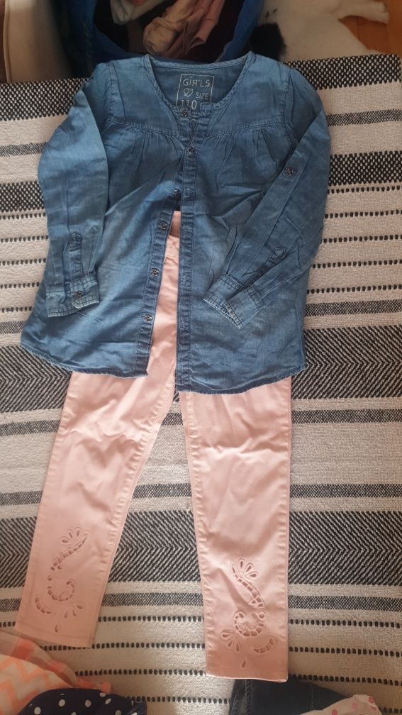 Spodnie i koszula jeans 110