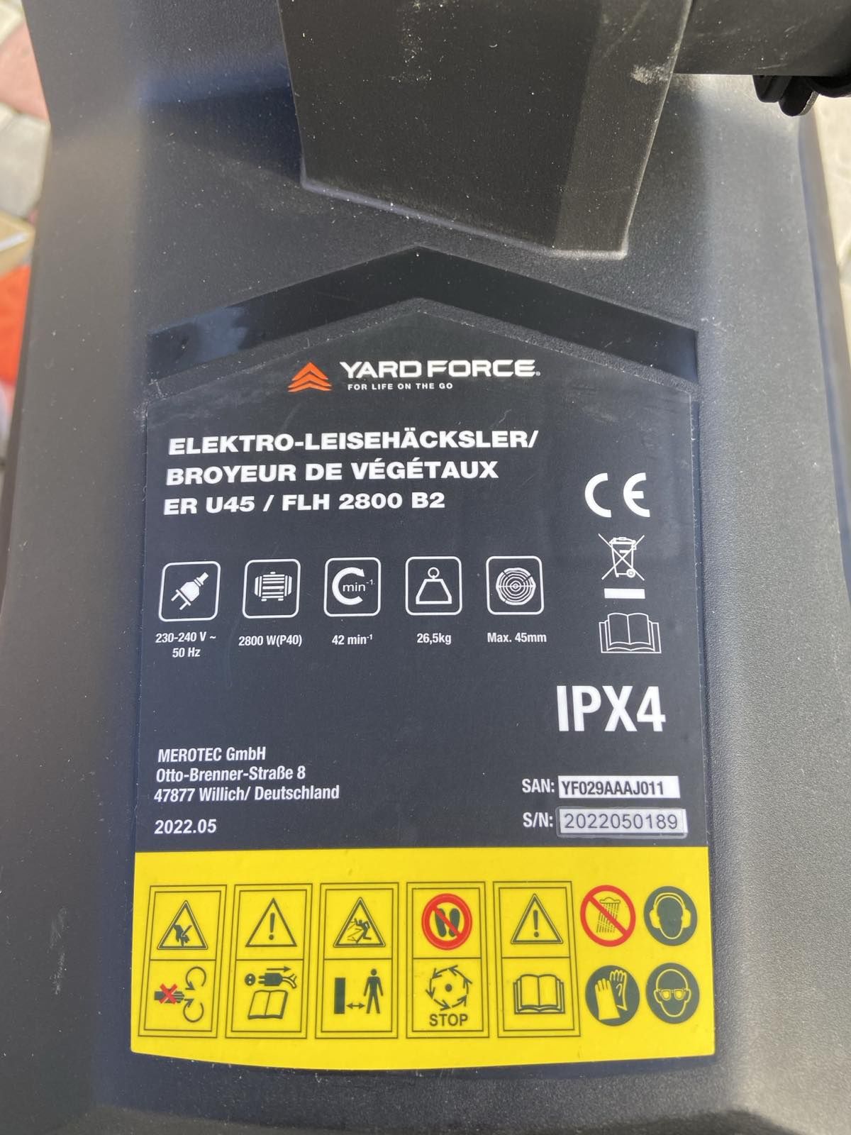 Гілкоподрібнювач, шредер, измельчитель веток, FERREX, PARKSIDE, Yard