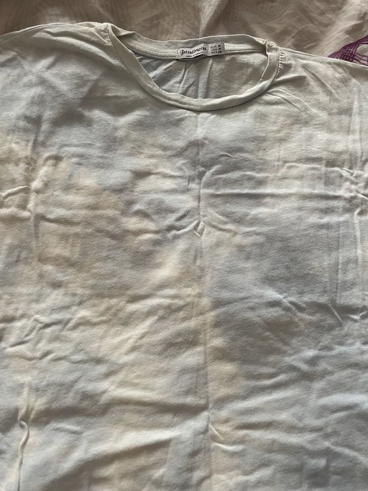Niebieska koszulka tshirt oversize Stradivarius M 38
