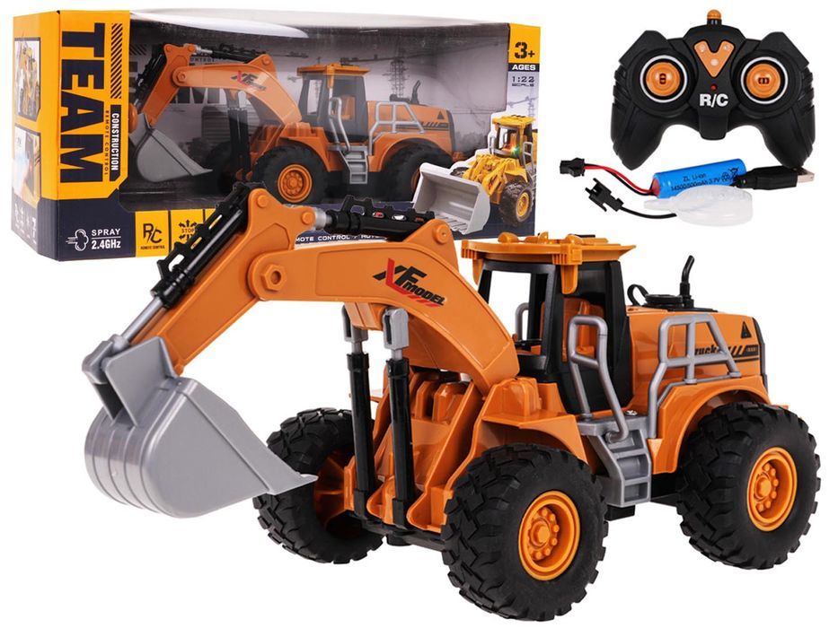 Koparka Z Funkcją Świateł I Dymu R/C Zdalnie sterowane