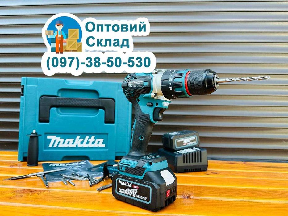 Шурупокрут на Акумуляторі Макита DHP485 BL З Ударом Сила 95Nm (36V-8A)