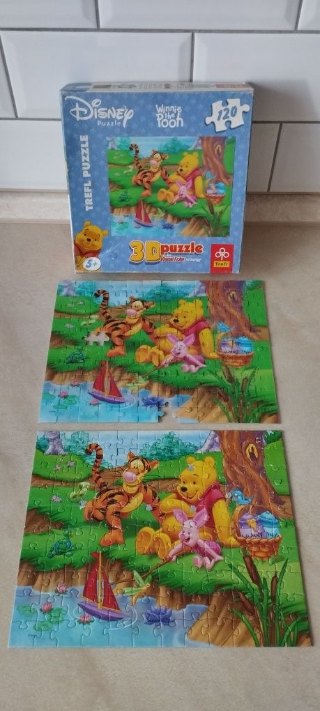 Puzzle firmy Trefl z serii Kubuś Puchatek 120 elementów kompletne 100%