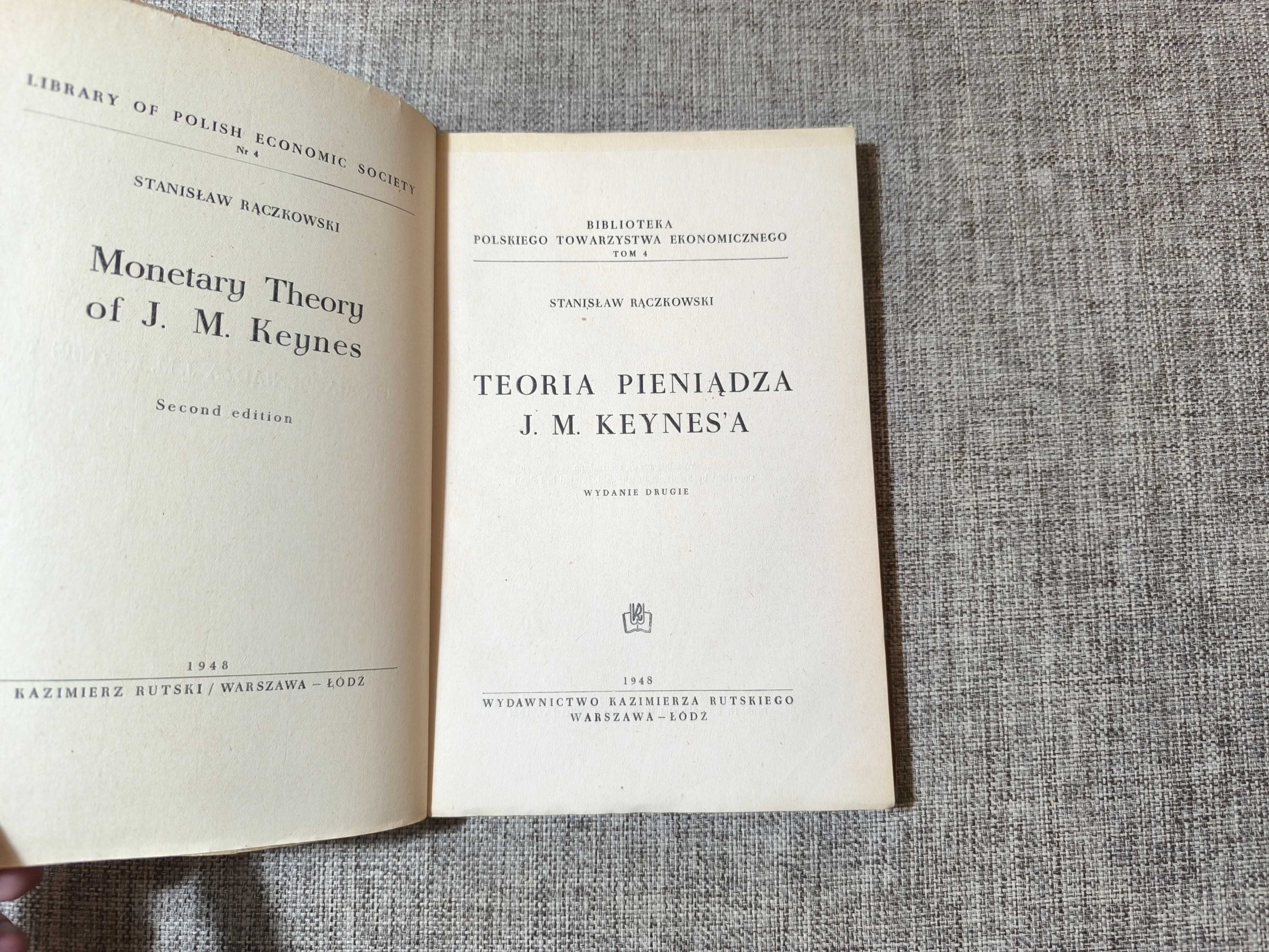Teoria pieniądza J. M. Keynesa - Stanisław Rączkowski 1948 rok