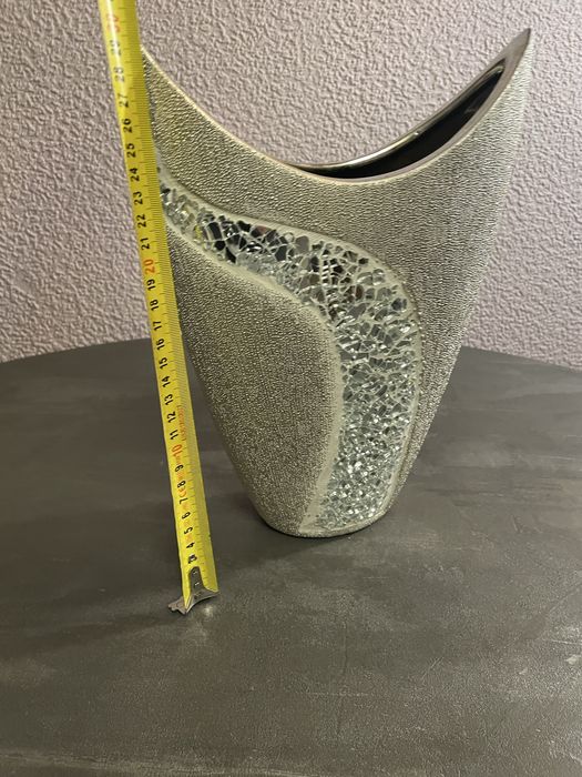 wazon w stylu glamour w kolorze srebrnym 29 cm