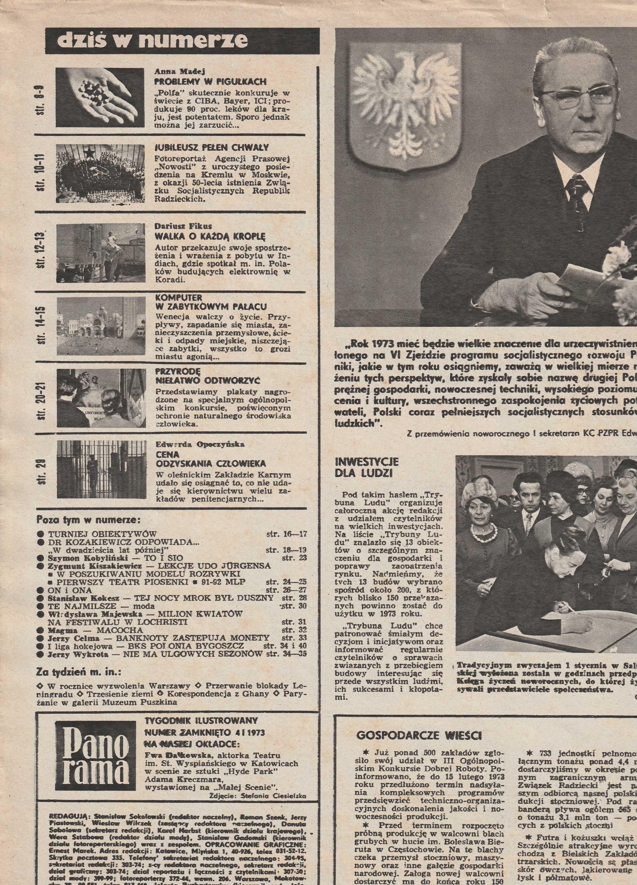 Panorama 14.01.1973 /2 extra prezent na urodziny