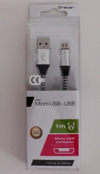 Kabel USB - Micro USB 1 metr Tracer 2,1A oplot