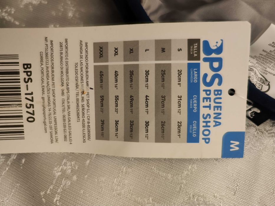 Casaco Impermeável Azul e Cinza para Cão - M