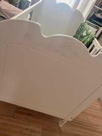 Łóżeczko łóżko drewniane białe  140x70 piękne cena z materacem