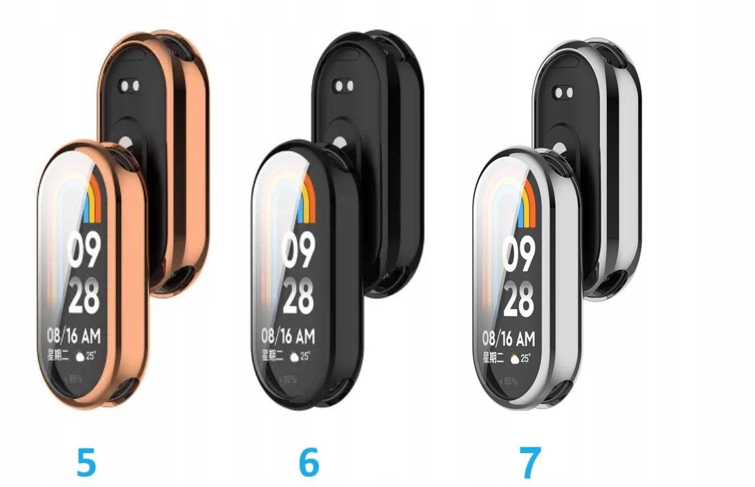 Etui Silikonowe z Ochroną Wyświetlacza do Xiaomi Mi Band 8|KOLORY