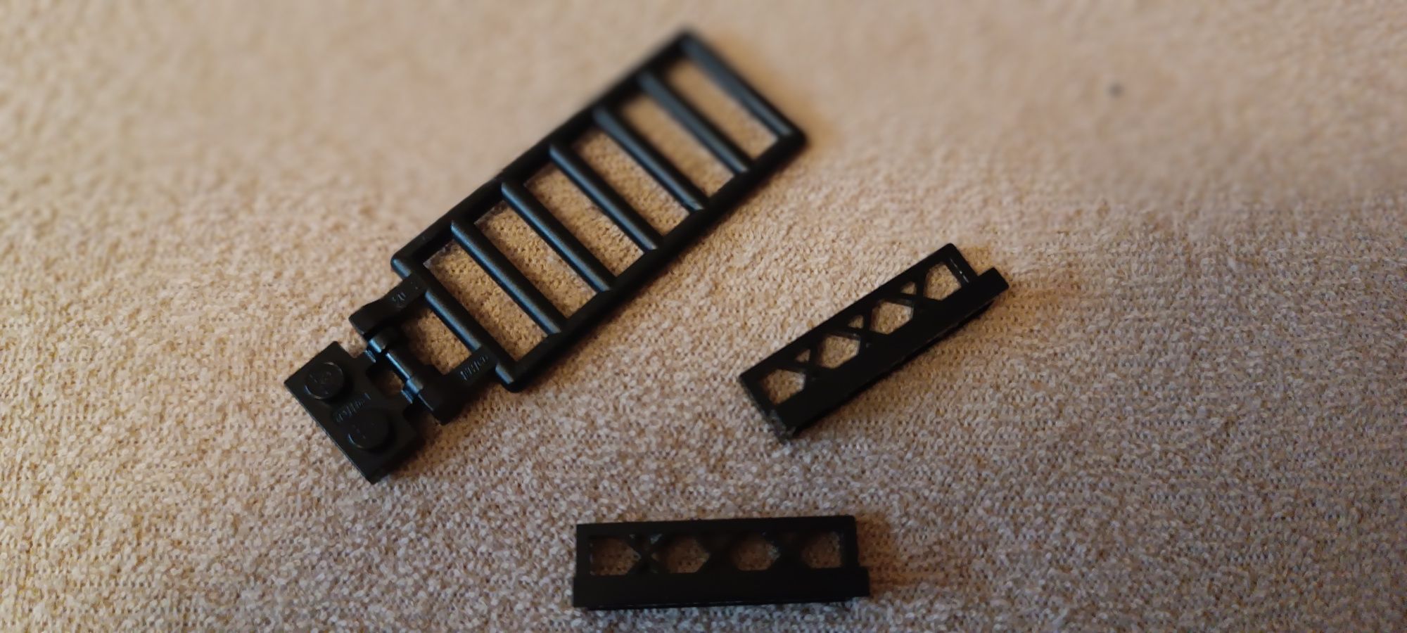 LEGO klocki czarne drabinka płotki