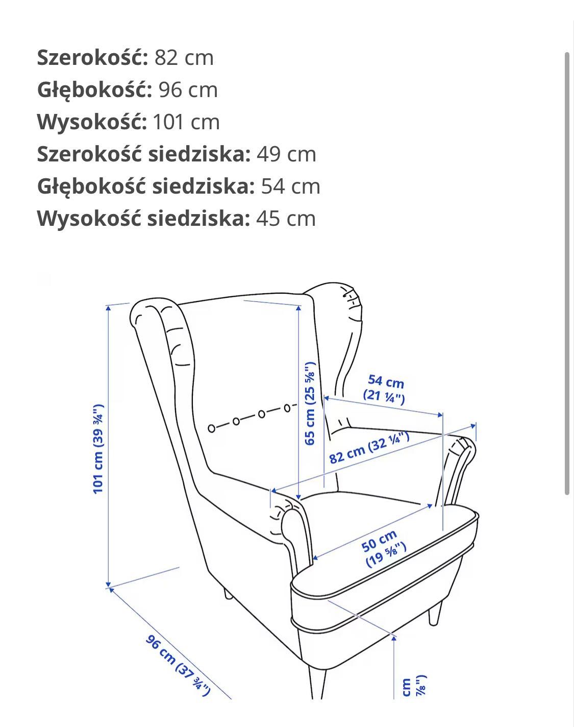 IKEA Fotel z podnóżkiem STRANDMON