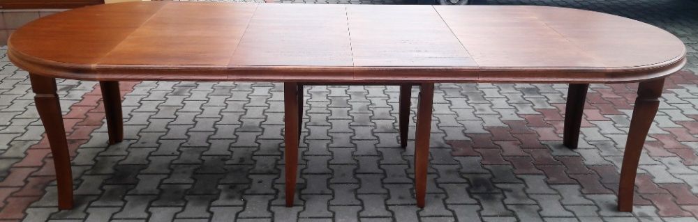 Stół okrągły do salonu 130cm x 330cm rozkładany 8 Nóg lakierowany