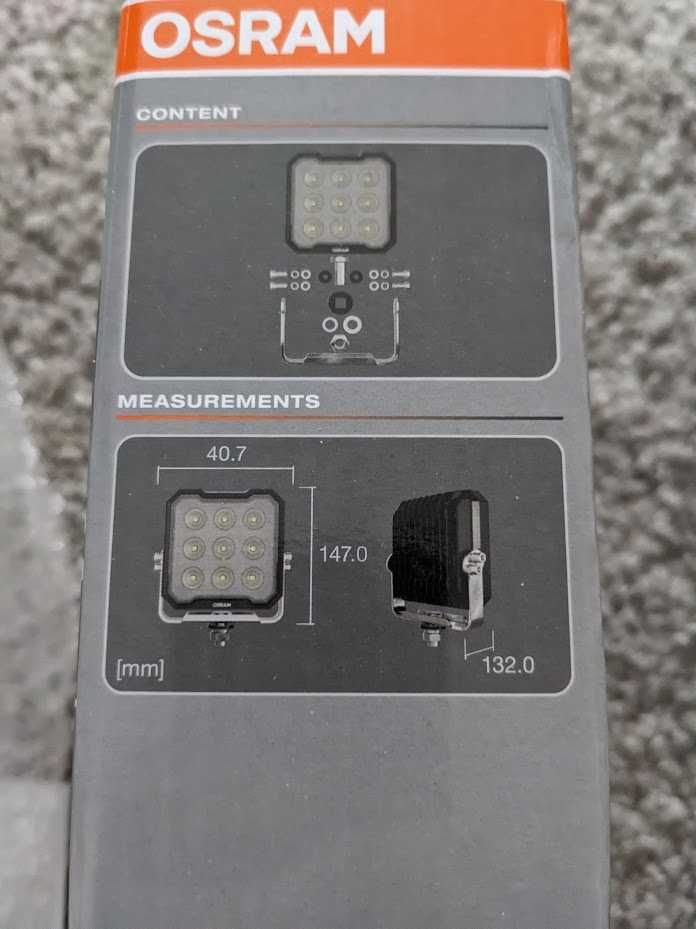 2 Lampy robocze offroad budowlane OSRAM LEDriving Cube WL VX125-WD