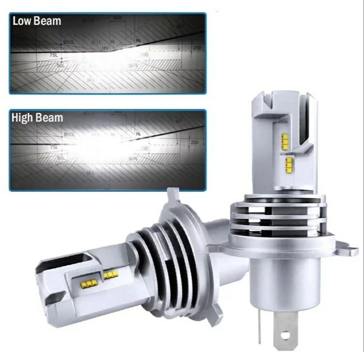 Компактная светодиодная лампа Н4 H7 H1 H11 Hb4 Hb3 Led М3 V9 hi/low