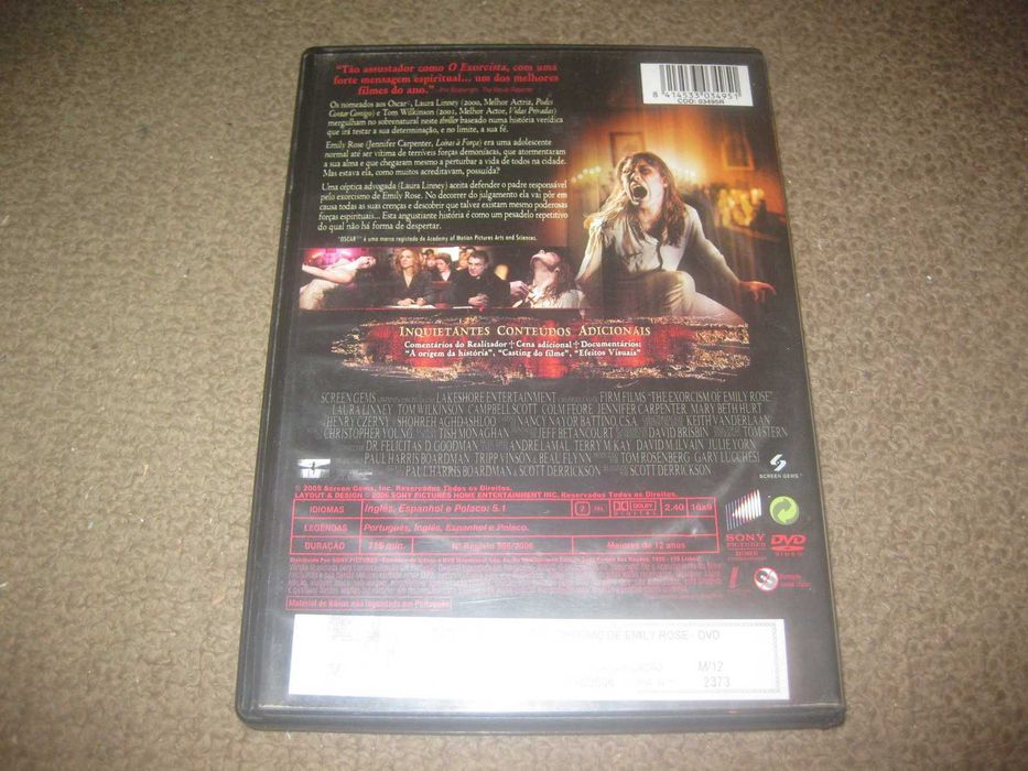 DVD "O Exorcismo de Emily Rose" com Jennifer Carpenter