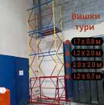 Вышка тура строительная 1,2х2 м до 21 м, леса на колесах, риштовка