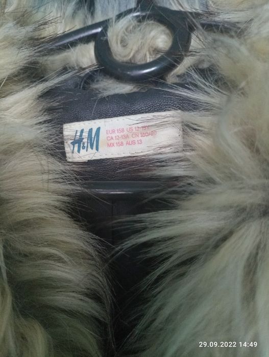 Kurtka eko skóra z futrem H&M 158 (XS)