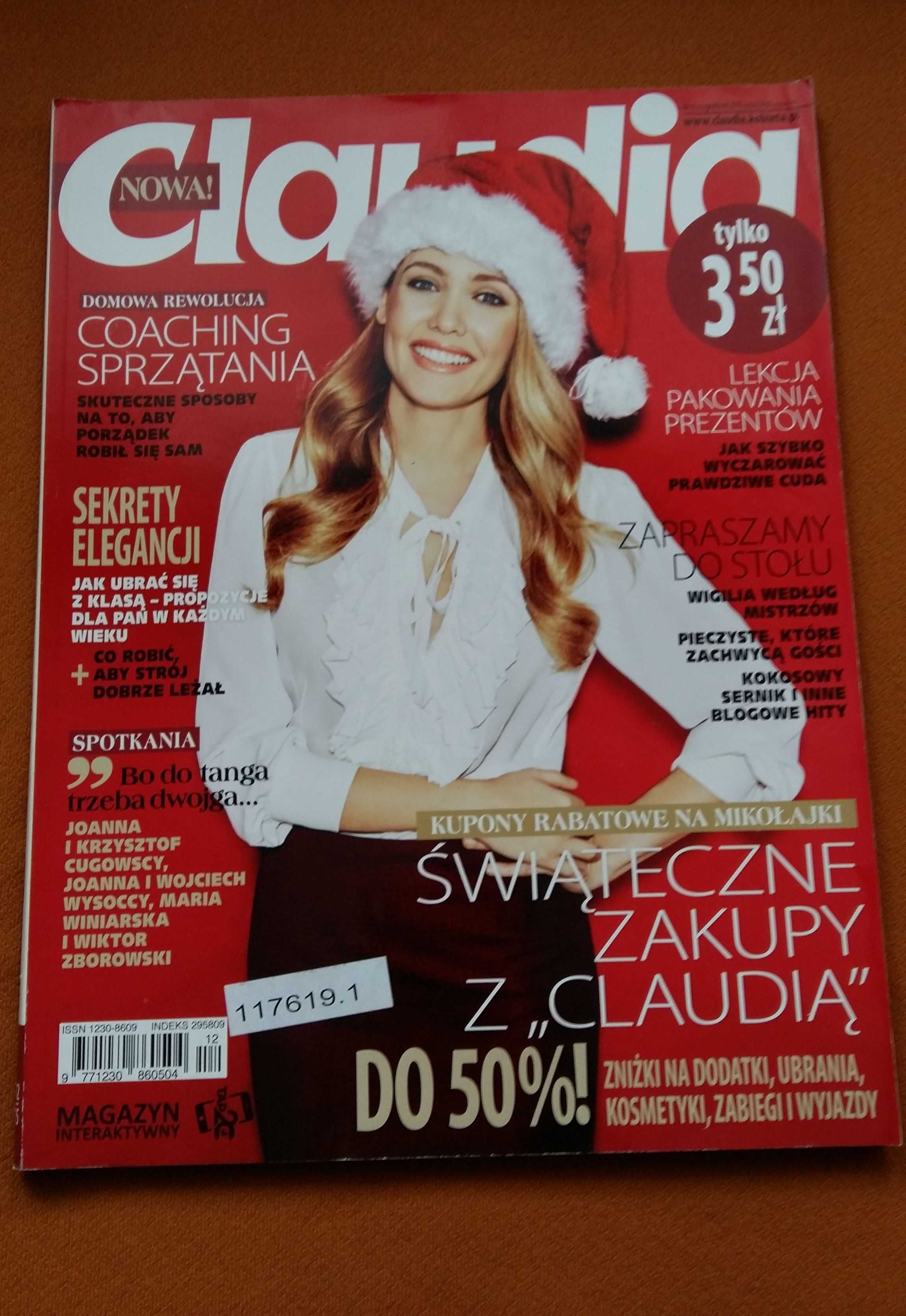 Claudia Nr 12/2015 czasopismo.Cugowscy, Wysoccy, Zborowscy