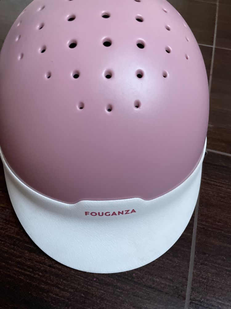 Kask jeździecki rózówo biały