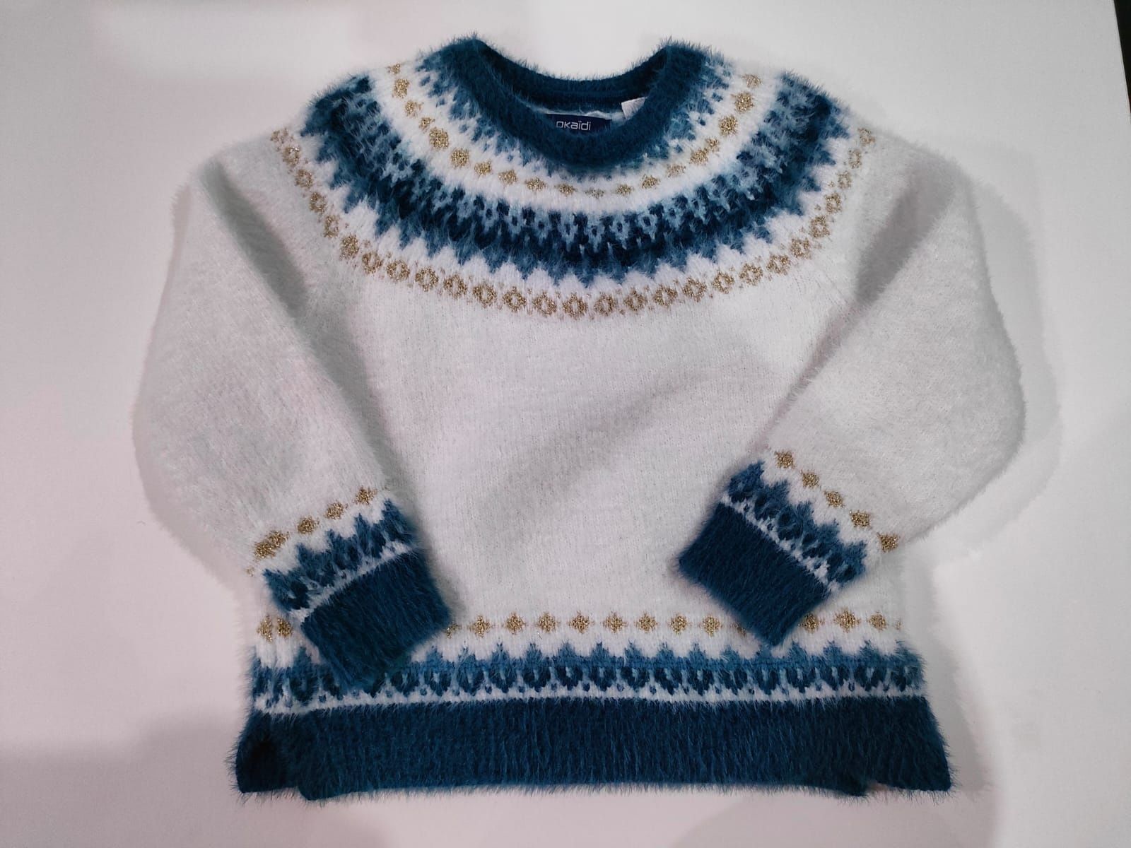 Sweterek/bluza dziewczęcą OKAIDI/OBAIBI 98cm/3l JAK NOWA!