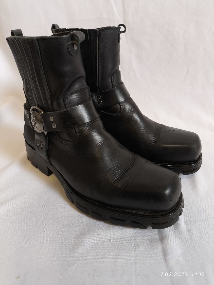 New Rock Italia Negro Acero Męskie Buty Motocyklowe rozmiar 43