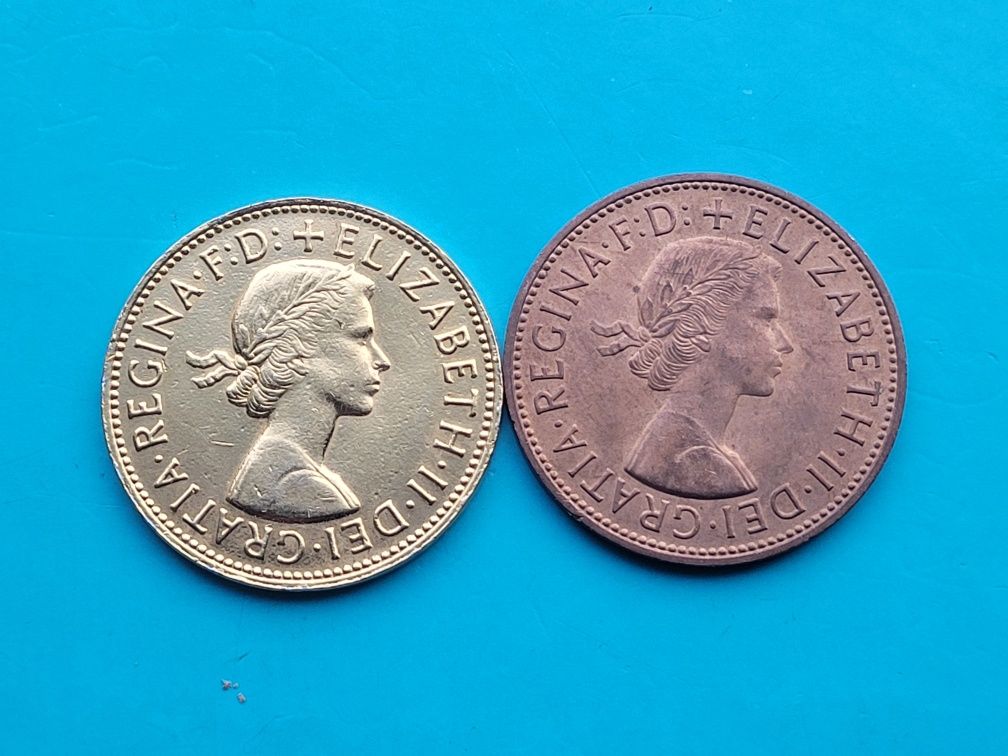 Moneta pozłacana  pens 1967 - Królowa Elizabeth II  - Wielka Brytania