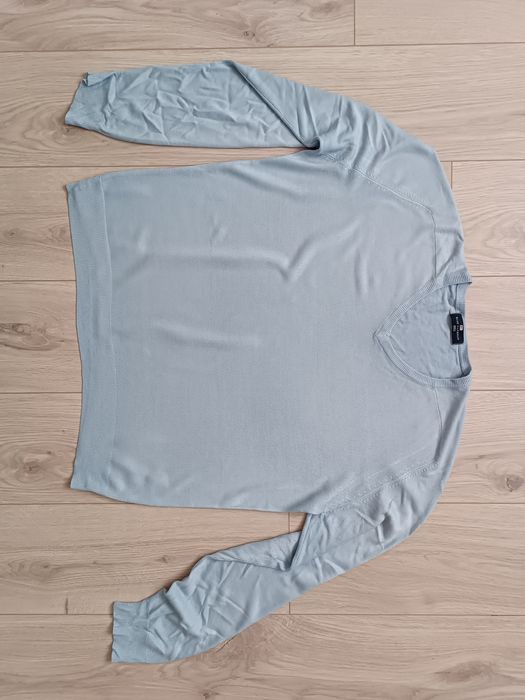 Sweter męski błękitny w serek Marks Spencer blue harbour L