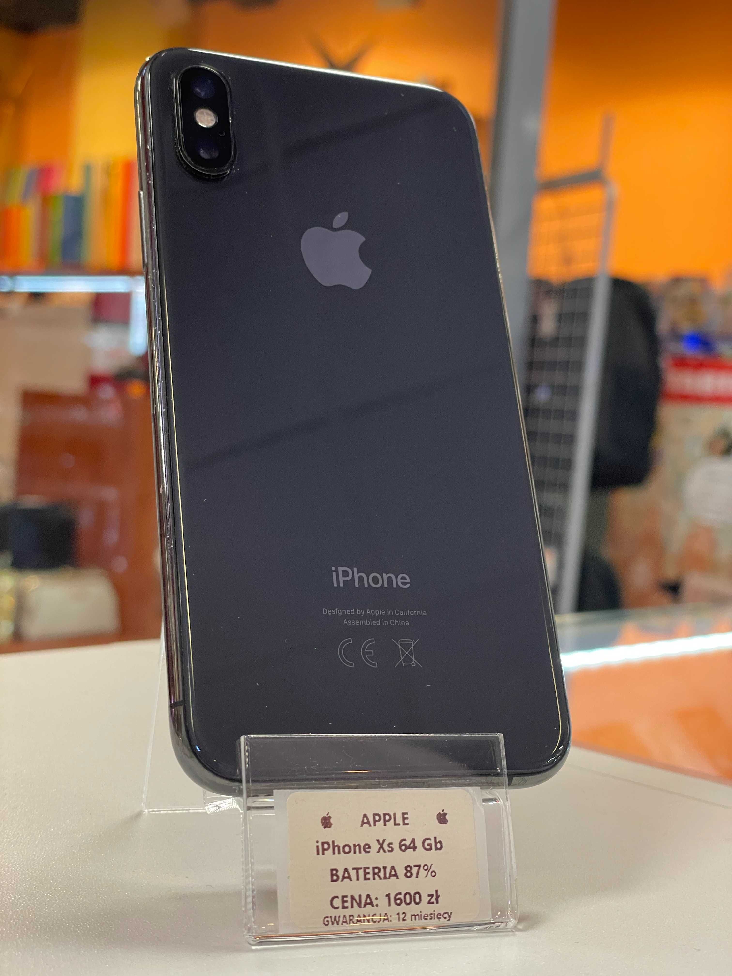 Telefon Apple iPhone XS 64GB, bateria: 87% GWARANCJA!