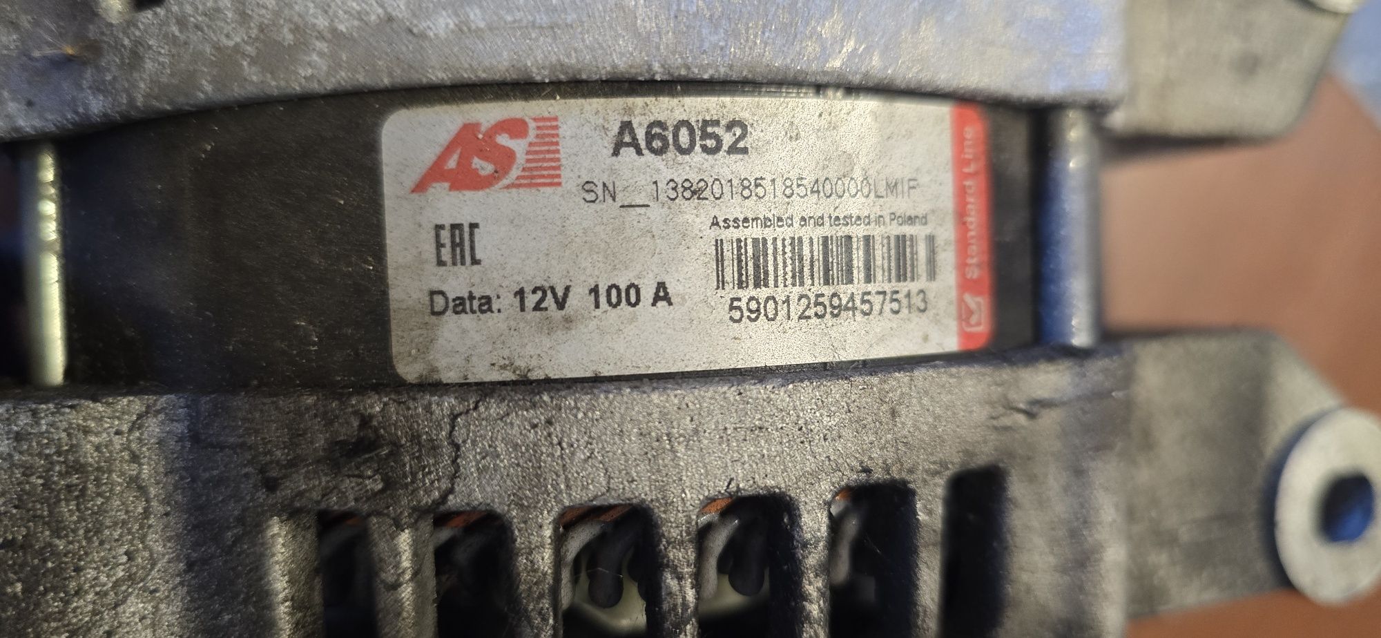 Alternator Toyota Avensis T25 2,0  93kw 100A As A6052