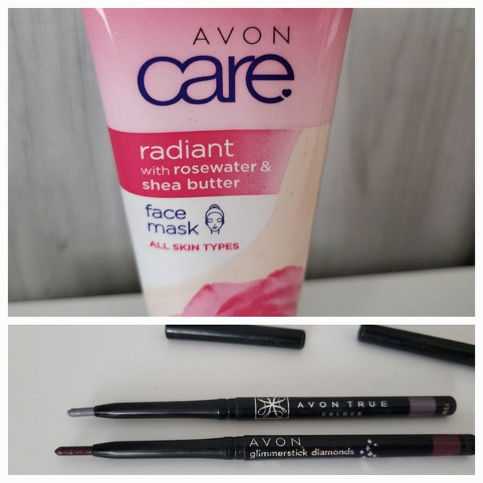 Avon zestaw kosmetyków Kredki glimerstick maska