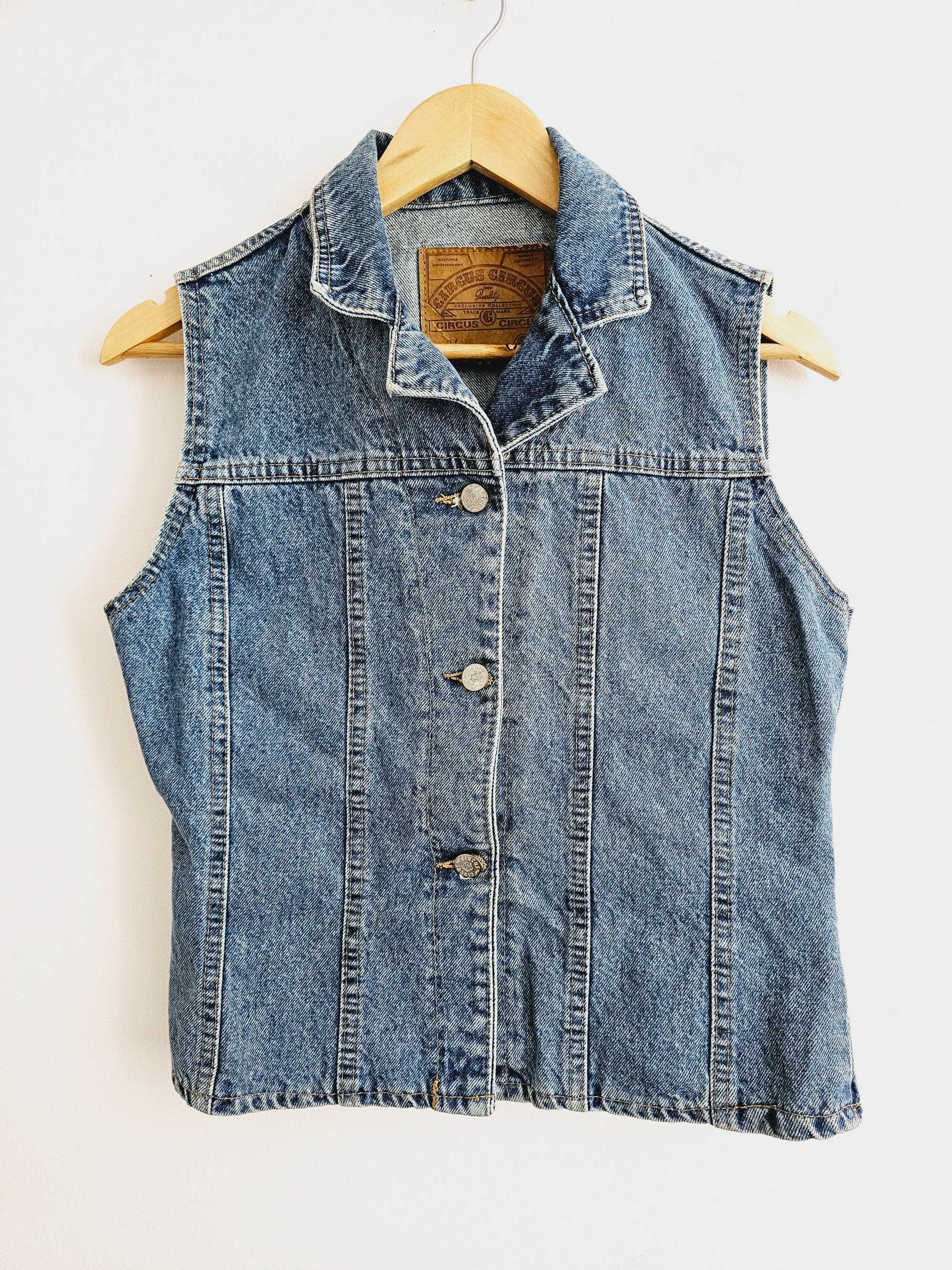 Kamizelka bezrękawnik jeansowa vintage marka Circus r.38/40