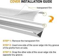 Chesbung Zestaw 10 szt. 0,5 m / 1,64 ft LED profil aluminiowy