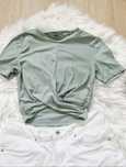 Miętowy crop top H&M XS