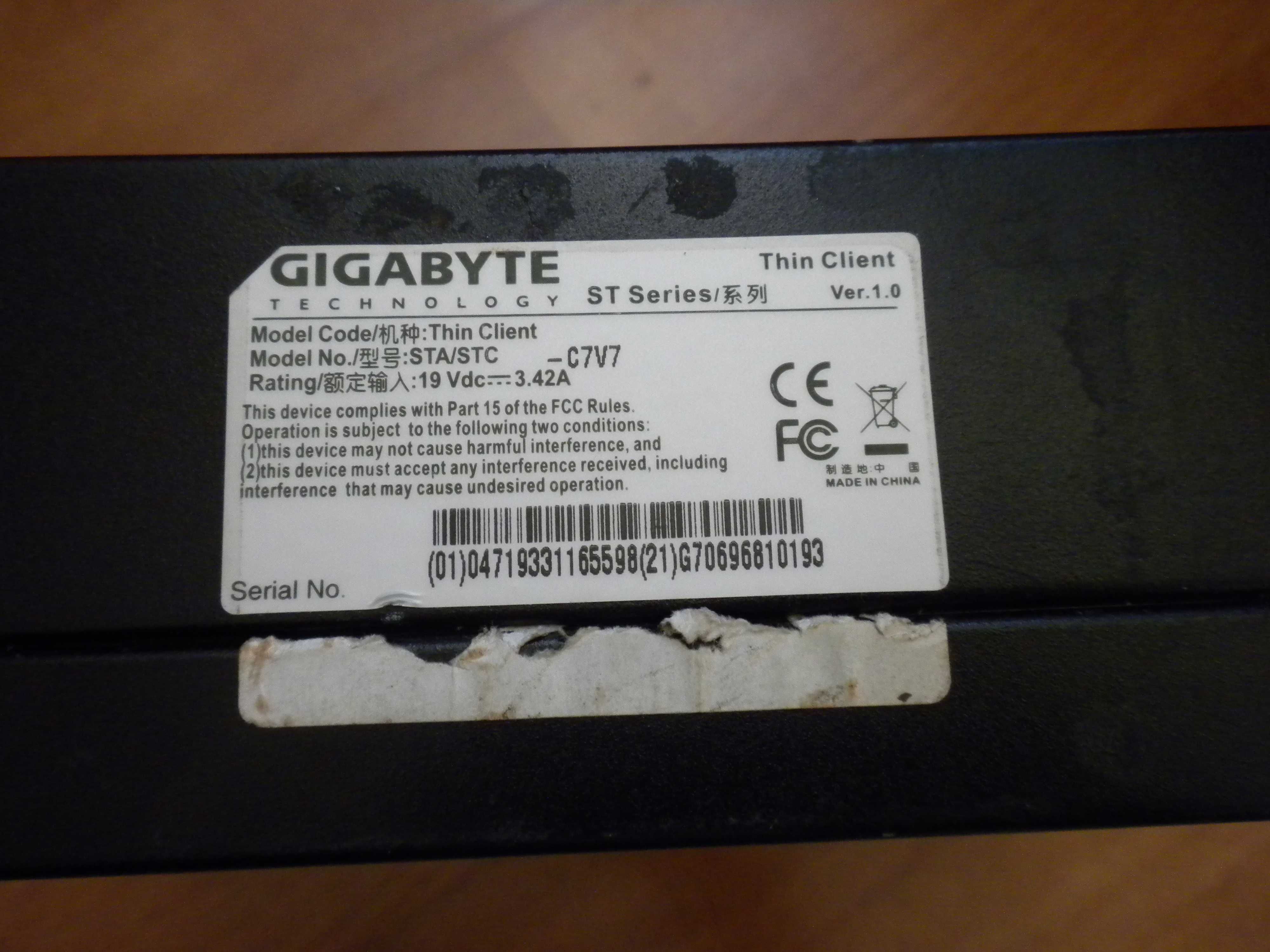 Миникомпьютер Gigabyte sta/stc-c7v7 (Thin Client), неизвестное сост.