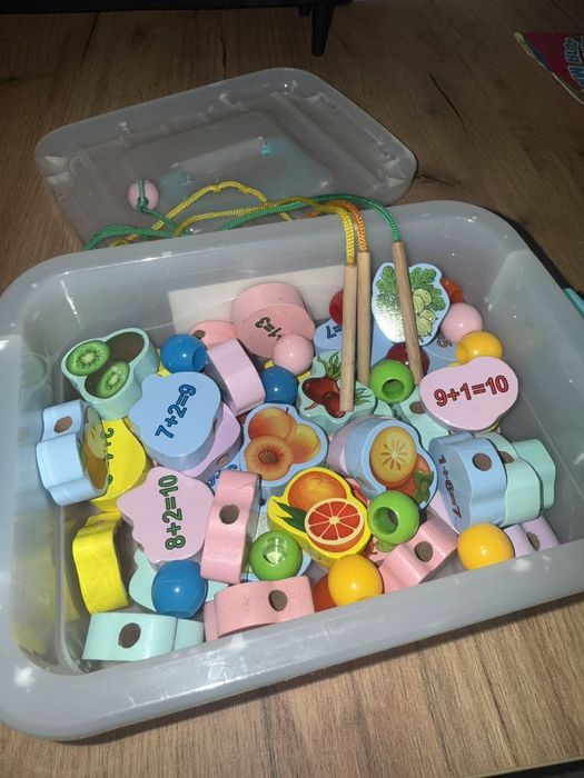 деревянная шнуровка Фруктовая математика