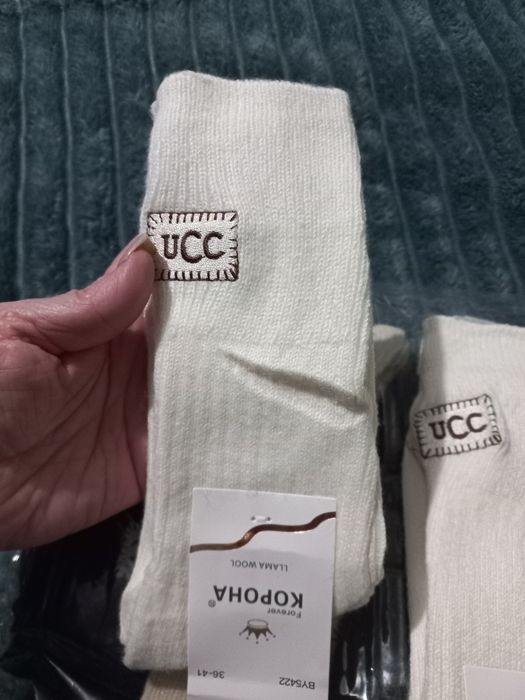 Трендові високі шкарпетки з шерсті лами з логотипом ugg, ЄР 36-41