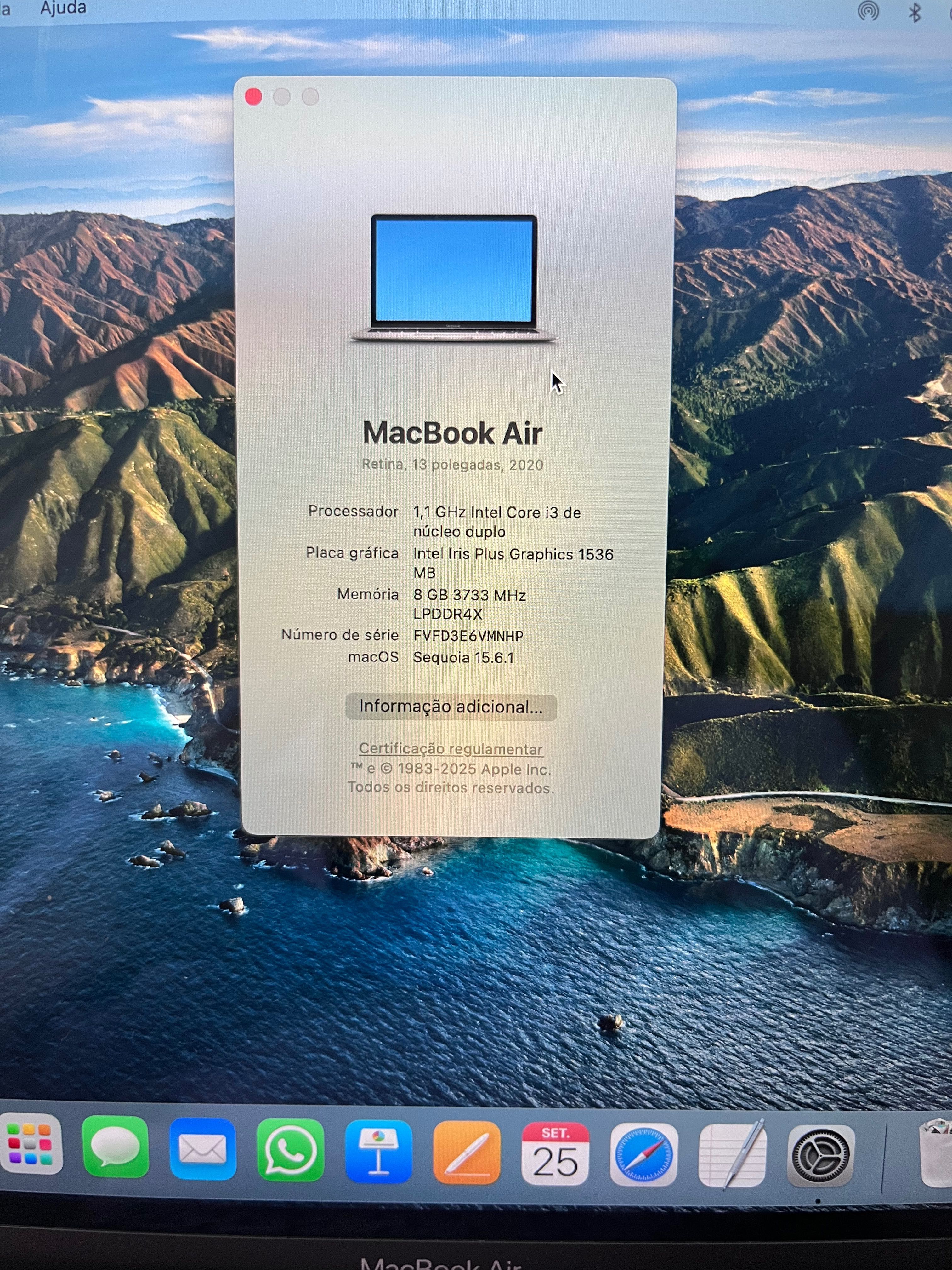 Macbook Air 13 polegadas com ecrã de retina 2020