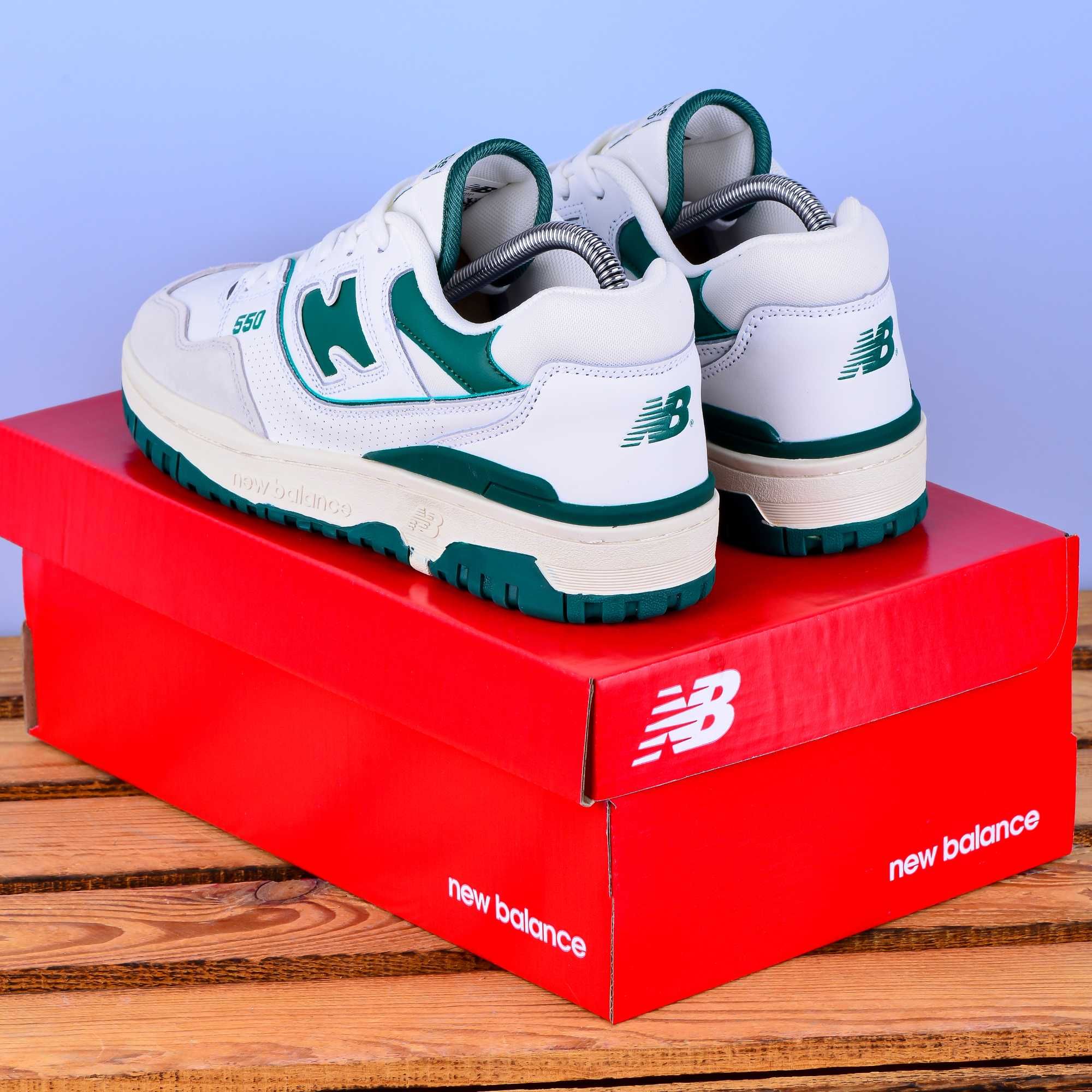 (1980) Чоловічі Кросівки New Balance 550 білі з хакі (41-45)